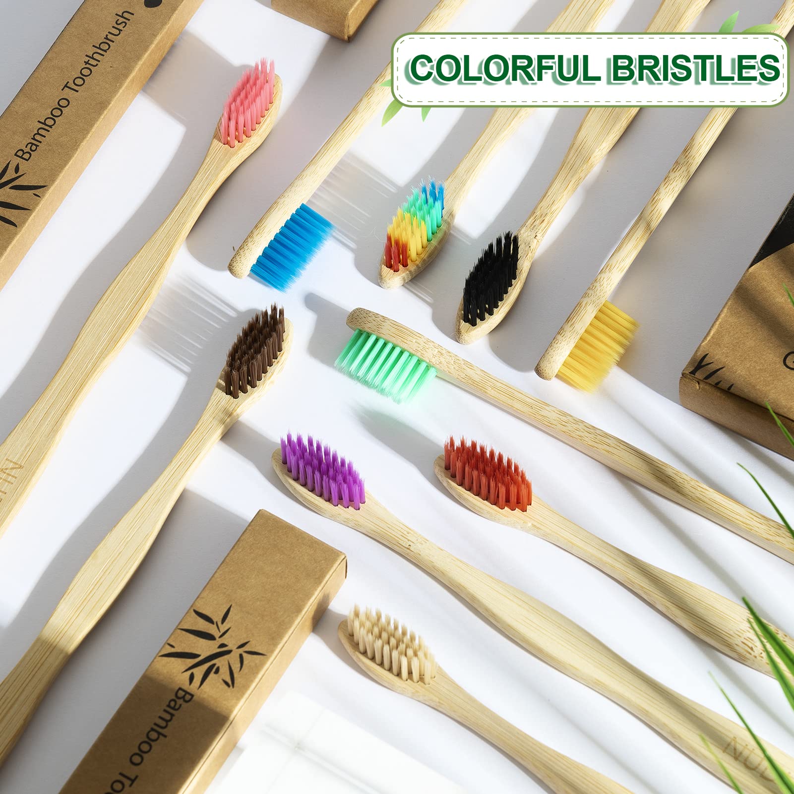 NUDUKO Biodegradable Bamboo Toothbrush 10-Pack with BPA-Free Soft Bristles by NUDUKO - shop now on Elyvora US