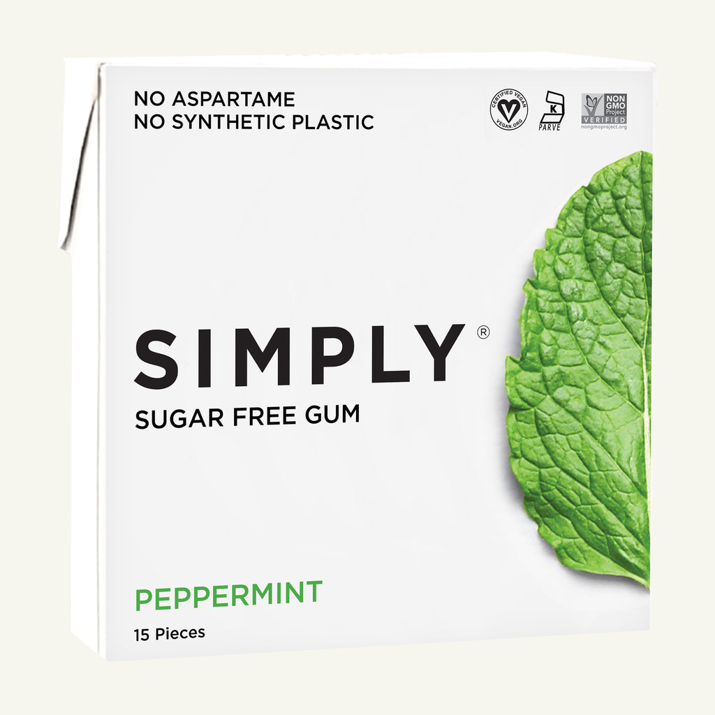 Simply Gum Natural Xylitol Chewing Gum Peppermint (6-Pack, 90 Pieces)
