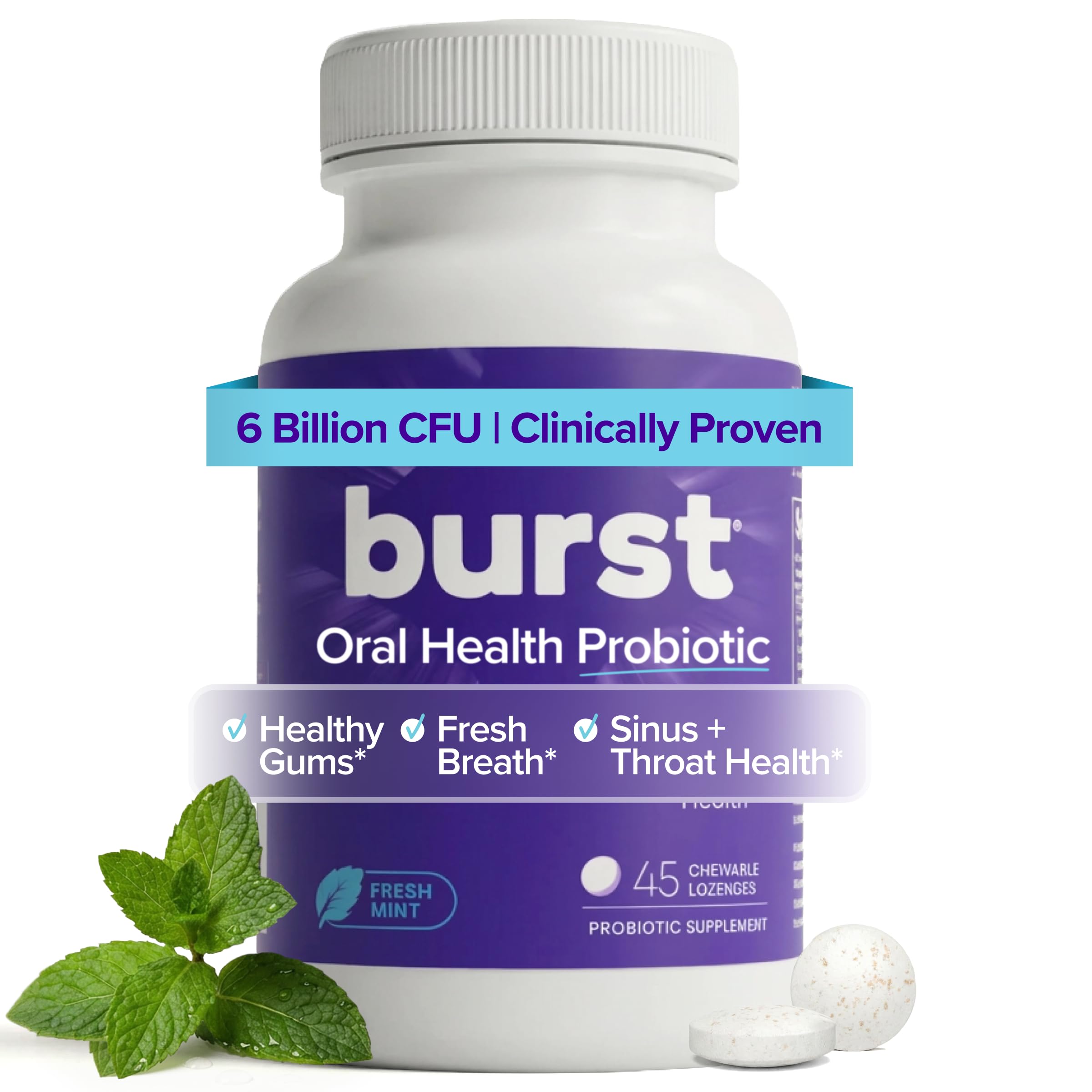 BURST Oral Probiotics with BLIS K12 M18 (45 Count)