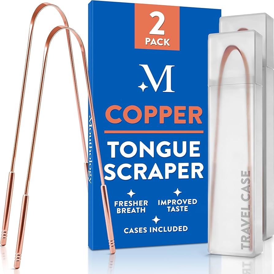 Mouthology Copper Tongue Scraper (2-Pack) with Travel Cases by Mouthology - shop now on Elyvora US